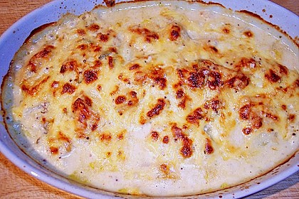 &Uuml;berbackener Chicoree mit H&auml;hnchen in Salbei - Senf - Sauce 5