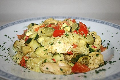Limetten - Kokosmilch Hähnchen auf Basmatireis