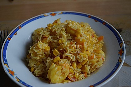 Exotische Reispfanne mit Ananas, Shrimps und Mangochutney 11