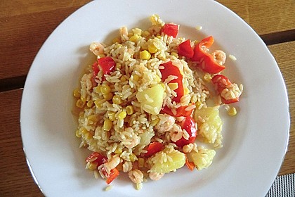 Exotische Reispfanne mit Ananas, Shrimps und Mangochutney 12