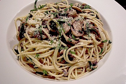 Bärlauch - Spaghetti mit Champignons 5