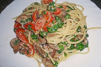 Bärlauch - Spaghetti mit Champignons 14