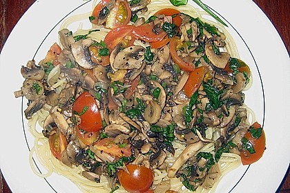 Bärlauch - Spaghetti mit Champignons 16