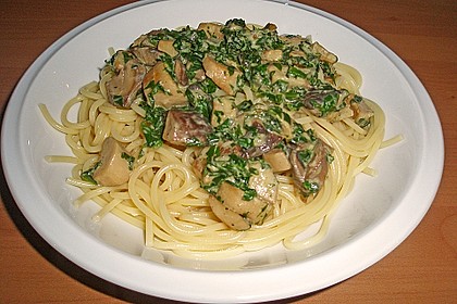 Bärlauch - Spaghetti mit Champignons 22