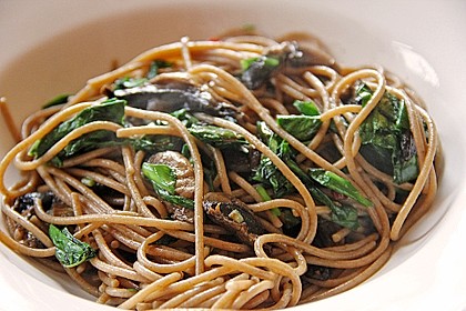 Bärlauch - Spaghetti mit Champignons 10