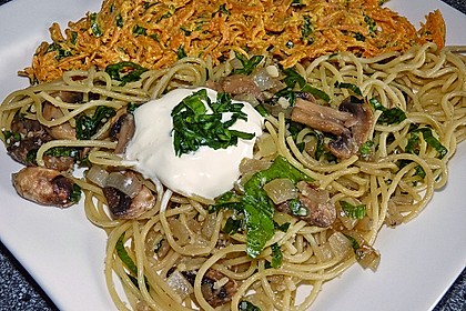 Bärlauch - Spaghetti mit Champignons 3