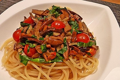 Bärlauch - Spaghetti mit Champignons 2