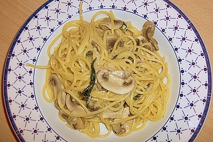 Bärlauch - Spaghetti mit Champignons 28