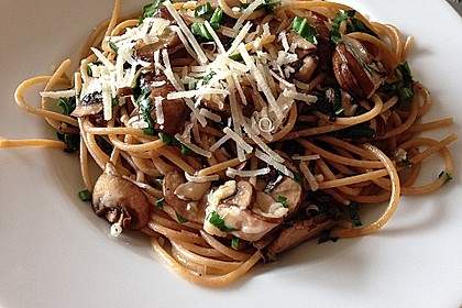Bärlauch - Spaghetti mit Champignons 8