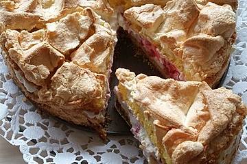 Himmelstorte mit Himbeeren