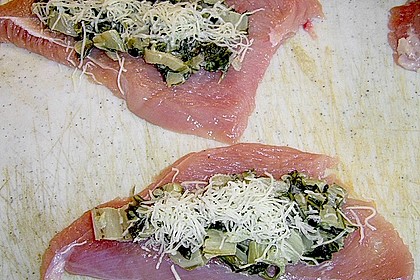 H&auml;hnchenroulade mit Blattspinat 1
