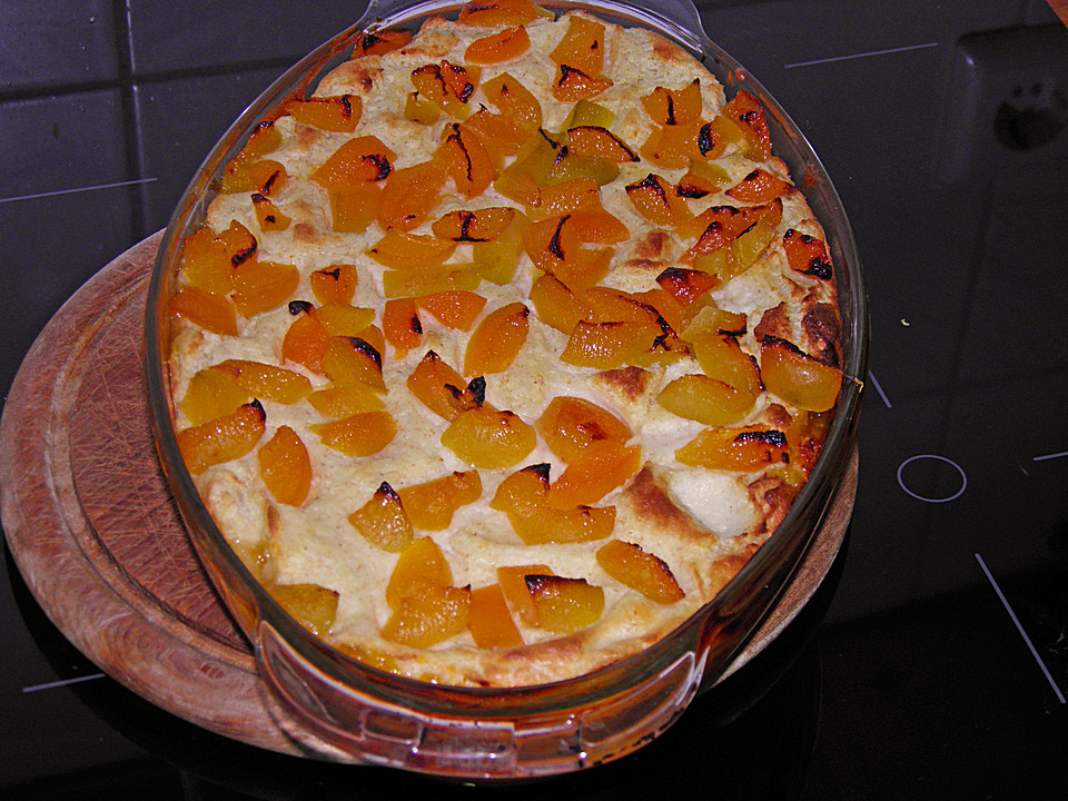Dinkelgrieß-Aprikosen-Auflauf
