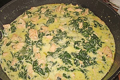 Bandnudeln mit frischem Spinat und Lachs 29