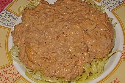 Spaghetti mit Thunfisch - Sahne - So&szlig;e 6