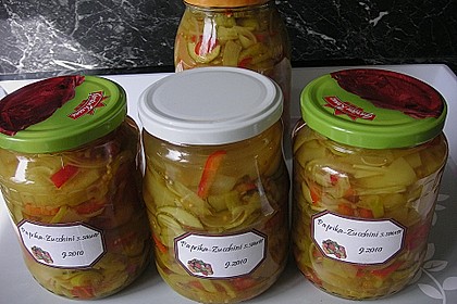 Paprika - Zucchini s&uuml;&szlig;sauer eingemacht 1