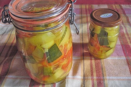 Paprika - Zucchini s&uuml;&szlig;sauer eingemacht 4