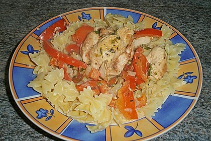 Zwiebel - Paprika - Sahne H&auml;hnchen 8