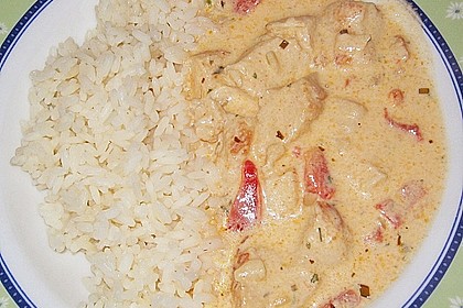 Zwiebel - Paprika - Sahne H&auml;hnchen 3