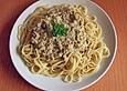 Nudeln in Thunfisch - Sahne So&szlig;e