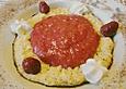 Polenta mit Himbeer - Bananenso&szlig;e