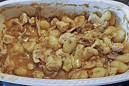 Auflauf mit Gnocchi, Pute und Champignons 5