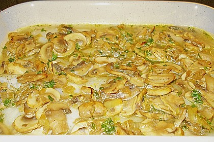 Seelachs mit Champignons 1