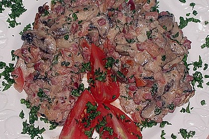Champignons auf Brot