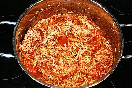Pulled Chicken in einer Honey-Mustard-BBQ Sauce 5