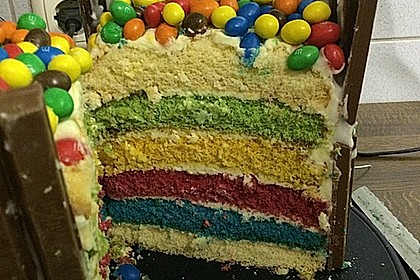 Bunter Kit-Kat-Geburtstagskuchen mit Frischkäsecreme 9