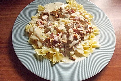 Schinkennudeln mit Pfifferlingen 1