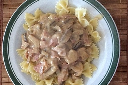 Schinkennudeln mit Pfifferlingen 4