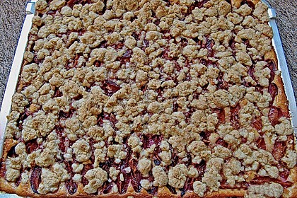 Pflaumenkuchen mit Pudding und Streusel 2