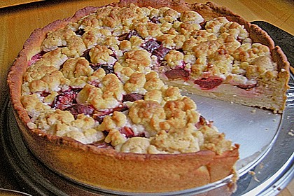 Pflaumenkuchen mit Pudding und Streusel 4