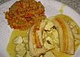 Curryhuhn mit gebratener Banane