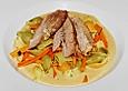 Putenkeule auf Tagliatelle mit M&ouml;hren