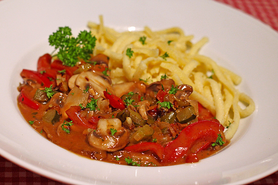 vegetarischer Pilzstroganoff