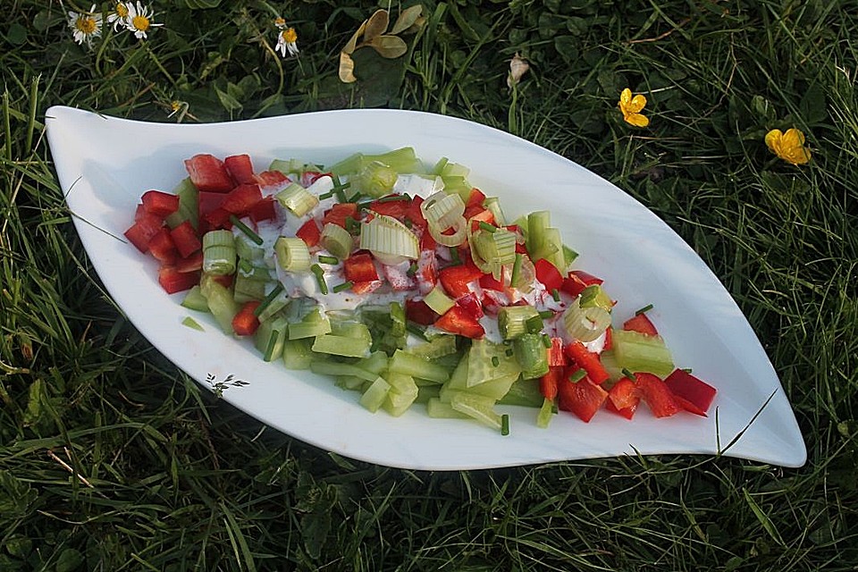 Paprika-Gurken-Salat mit Frühlingszwiebeln (Rezept mit Bild) | Chefkoch.de