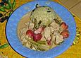 Ragout von H&auml;hnchenbrust, gr&uuml;nem Spargel und Erdbeeren mit K&uuml;rbiskernrisotto