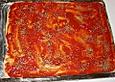 Pizza mit Lachs und Paprika