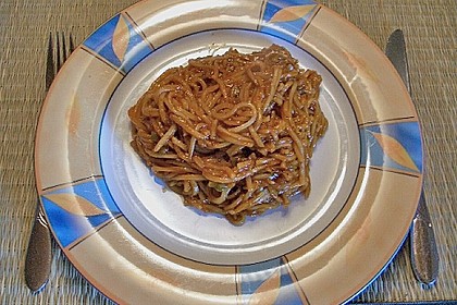Asiatisch gebratene Nudeln süß - scharf, vegetarisch 31