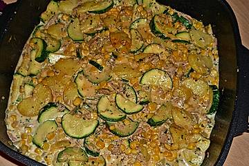 Kartoffel - Zucchini - Pfanne mit Thunfisch