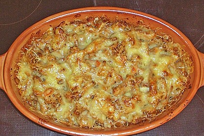 Nudelauflauf mit Filet und Pfifferlingen