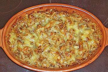 Nudelauflauf mit Filet und Pfifferlingen