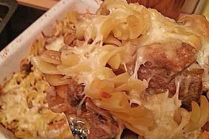 Nudelauflauf mit Filet und Pfifferlingen 7
