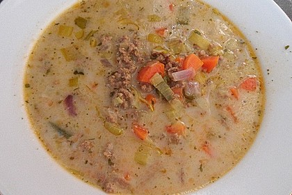 Hack-Käse-Porree-Suppe 10