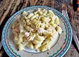 Gr&uuml;ne Bandnudeln mit Spargel - Lachs - Sauce