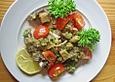 Scharfer Auberginensalat