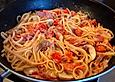 Flambierte Spaghetti