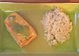 Wildlachs mit Wasabi, Apfelsauce und schwarzem Reis
