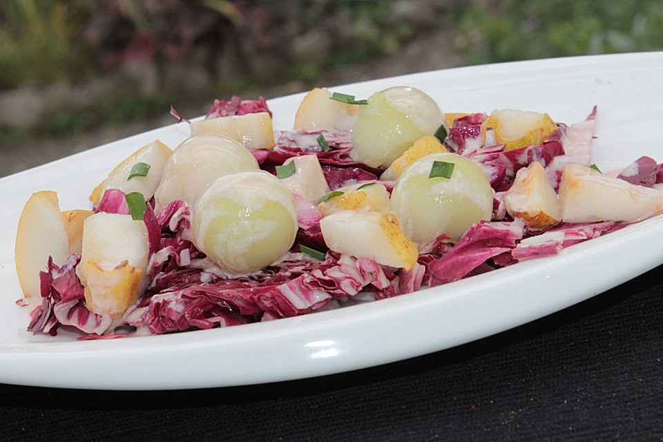 Radicchio-Salat mit Honigmelone und Birne (Rezept mit Bild) | Chefkoch.de